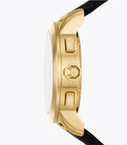 Tory Burch The Tory Chronograph Black Dial Black Leather Strap Watch for Women - TBW1055 Buy Now By Tory Burch