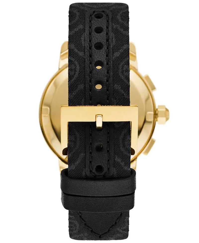 Tory Burch The Tory Chronograph Black Dial Black Leather Strap Watch for Women - TBW1055 Buy Now By Tory Burch