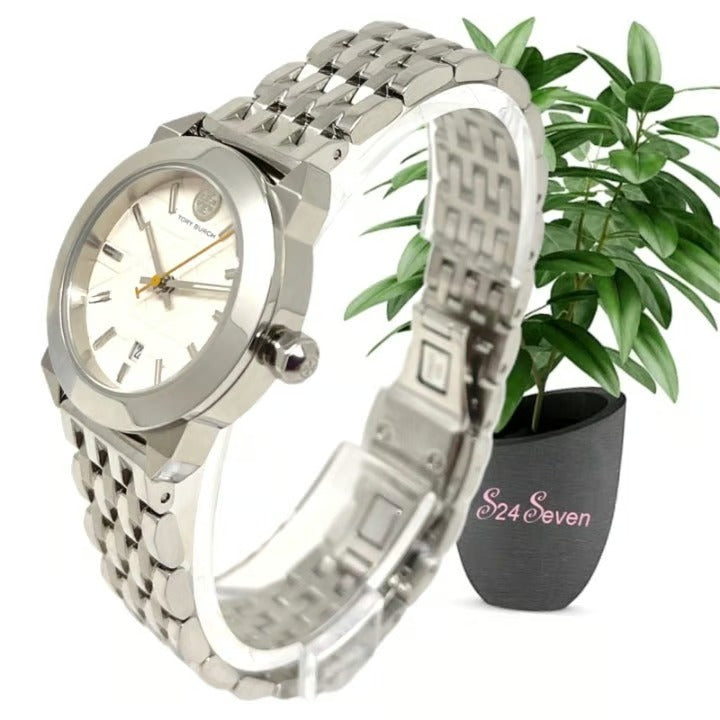Tory Burch Whitney Ivory White Dial Silver Steel Strap Watch for Women - TBW8001 Buy Now By Tory Burch
