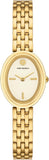 Tory Burch Oval White Dial Gold Steel Strap Watch for Women - TBW6032 Buy Now By Tory Burch
