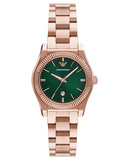 Emporio Armani Federica Analog Green Dial Rose Gold Steel Strap Watch for Women - AR11639 Buy Now By Emporio Armani