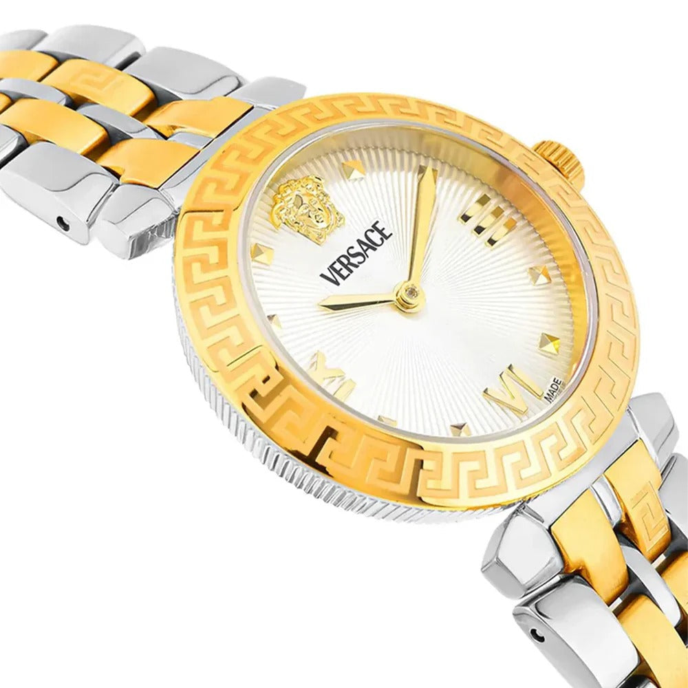 Versace Daphnis White Dial Two Tone Steel Strap Watch for Women - VEOCA0324 Buy Now By Versace
