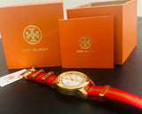 Tory Burch The Tory Chronograph White Dial Tri Tone NATO Strap Watch for Women - TBW1036 Buy Now By Tory Burch