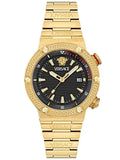 Versace Greca Logo Quartz Black Dial Gold Steel Strap Watch for Men - VE8G00624 Buy Now By Versace