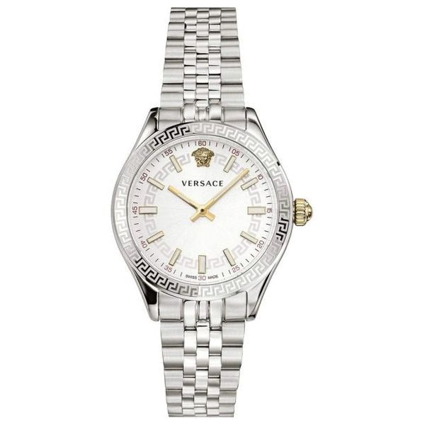 Versace Hellenyium Quartz White Dial Silver Steel Strap Watch for Women - VEHU00320 Buy Now By Versace
