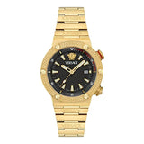 Versace Greca Logo Quartz Black Dial Gold Steel Strap Watch for Men - VE8G00624 Buy Now By Versace