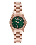 Emporio Armani Federica Analog Green Dial Rose Gold Steel Strap Watch for Women - AR11639 Buy Now By Emporio Armani