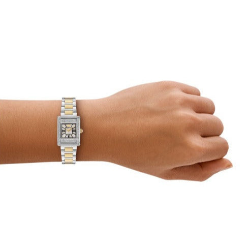 Emporio Armani Genni Crystals Silver Dial Two Tone Steel Strap Watch for Women - AR11704 Buy Now By Emporio Armani