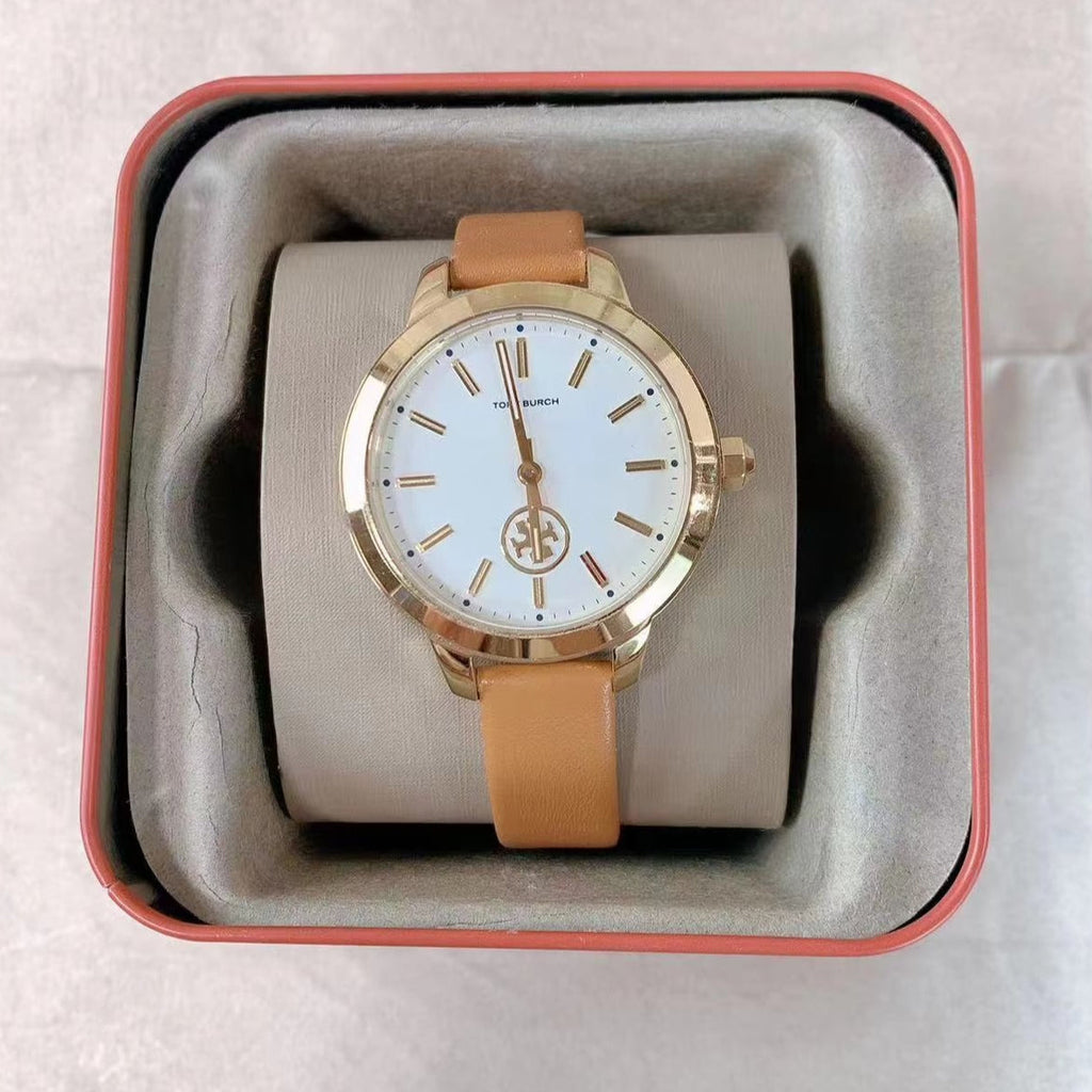 Tory Burch Collins Quartz White Dial Brown Leather Strap Watch for Women - TBW1202 Buy Now By Tory Burch