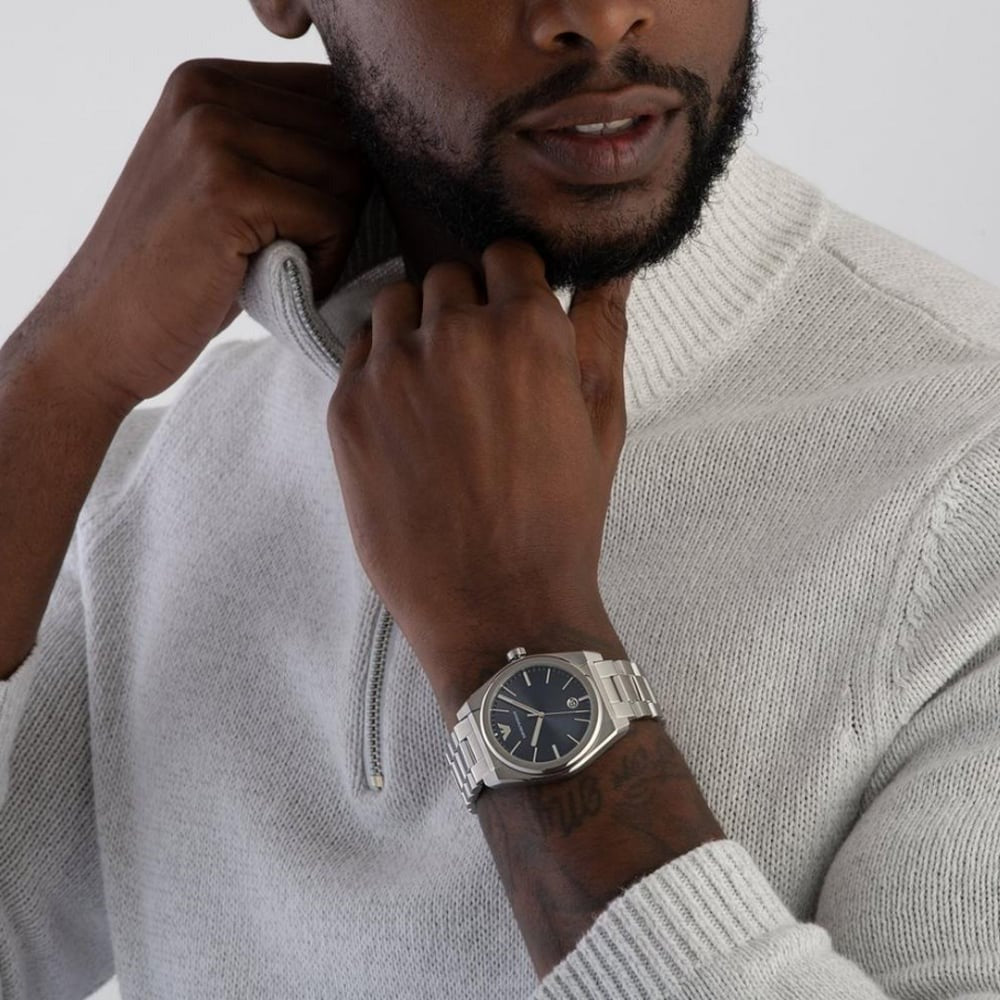 Emporio Armani Frederico Analog Blue Dial Silver Steel Strap Watch for Men - AR11620 Buy Now By Emporio Armani