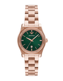 Emporio Armani Federica Analog Green Dial Rose Gold Steel Strap Watch for Women - AR11639 Buy Now By Emporio Armani