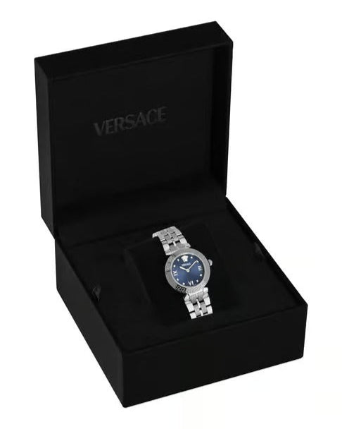 Versace Daphnis Analog Blue Dial Silver Steel Strap Watch for Women - VEOCA0124 Buy Now By Versace