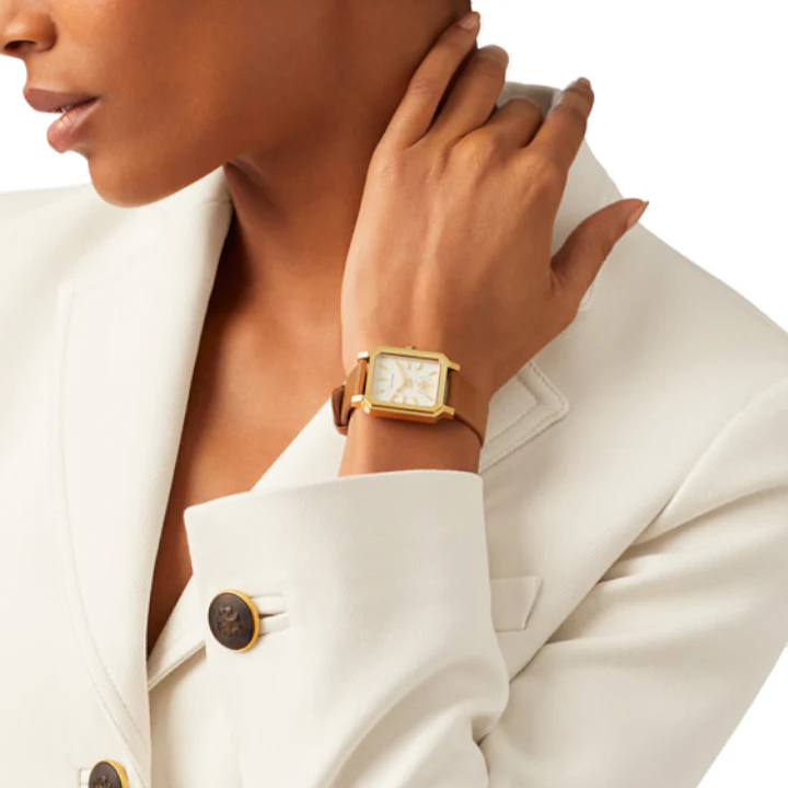 Tory Burch Robinson White Dial Brown Leather Strap Watch for Women - TBW1503 Buy Now By Tory Burch