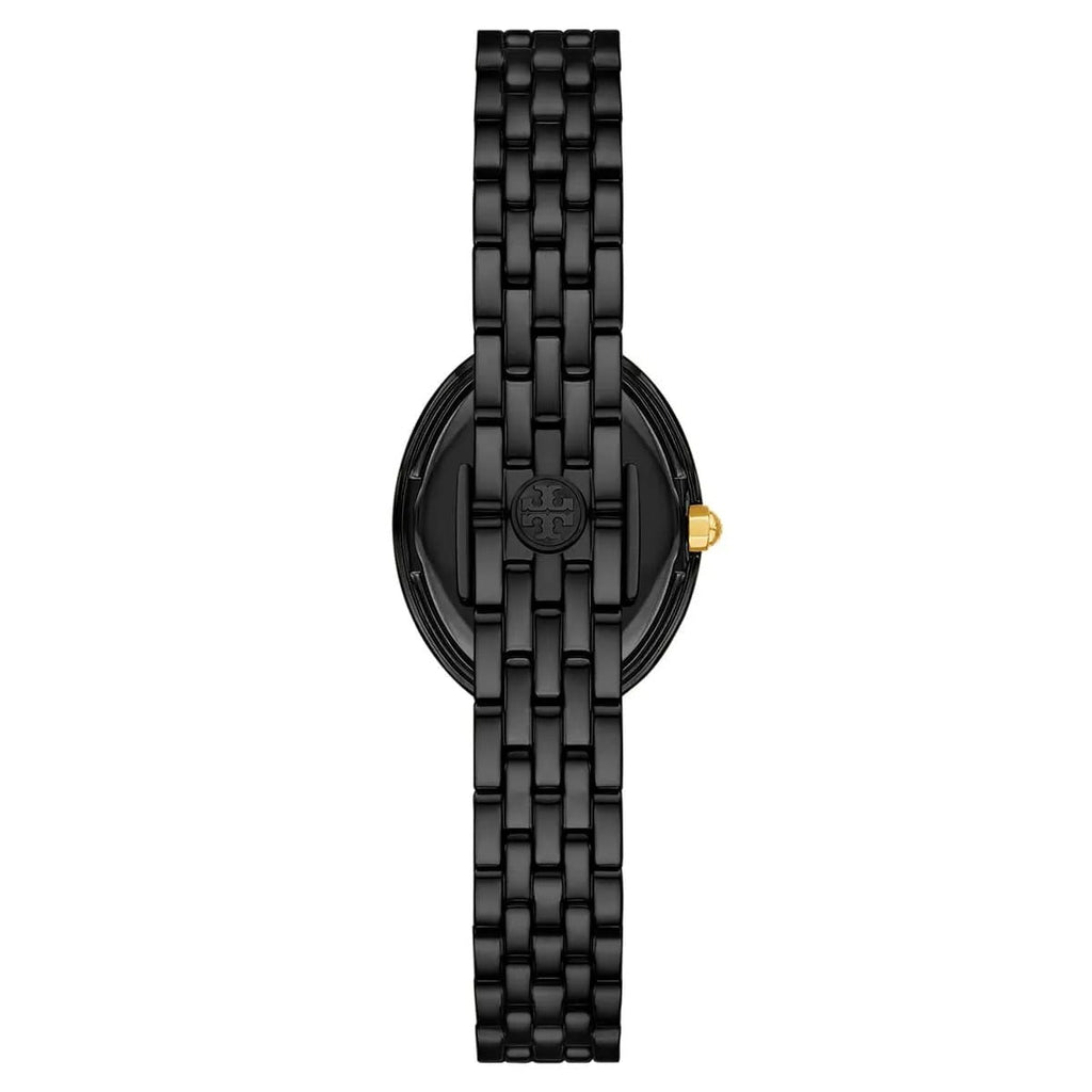 Tory Burch Oval Black Dial Black Steel Strap Watch for Women - TBW6035 Buy Now By Tory Burch