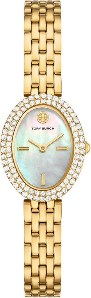 Tory Burch Oval Mother of Pearl Dial Gold Steel Strap Watch for Women - TBW6034 Buy Now By Tory Burch