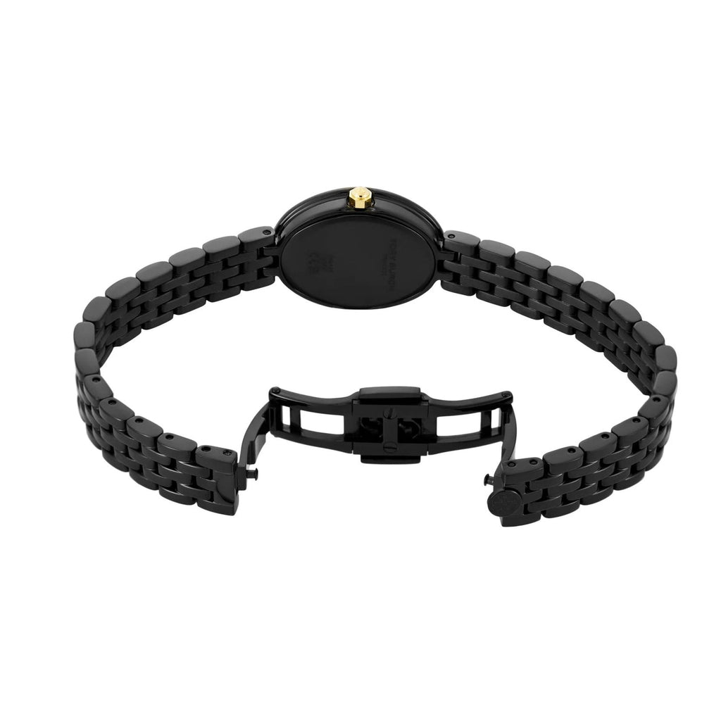 Tory Burch Oval Black Dial Black Steel Strap Watch for Women - TBW6035 Buy Now By Tory Burch
