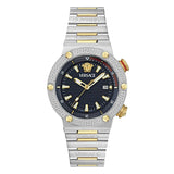Versace Greca Logo Diver Quartz Black Dial Two Tone Steel Strap Watch for Men - VE8G00424 Buy Now By Versace