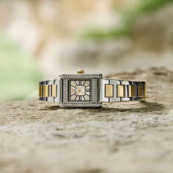 Emporio Armani Genni Crystals Silver Dial Two Tone Steel Strap Watch for Women - AR11704 Buy Now By Emporio Armani