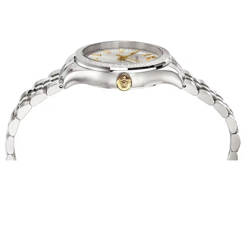 Versace Hellenyium Quartz White Dial Silver Steel Strap Watch for Women - VEHU00320 Buy Now By Versace