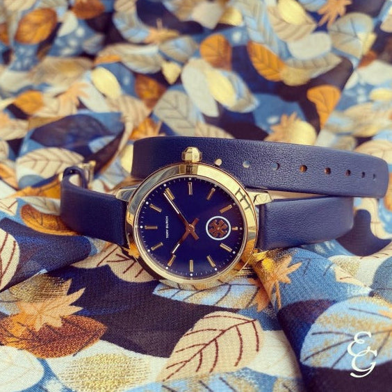 Tory Burch Collins Quartz Blue Dial Blue Leather Strap Watch for Women - TBW1303 Buy Now By Tory Burch