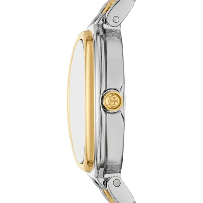 Tory Burch Oval White Dial Two Tone Steel Strap Watch for Women - TBW6033 Buy Now By Tory Burch