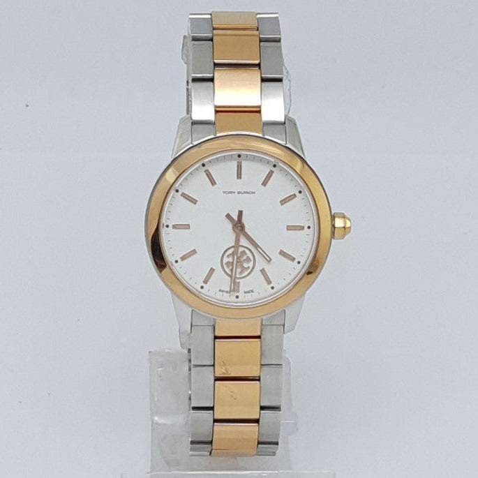 Tory Burch Collins White Dial Two Tone Steel Strap Watch for Women - TBW1305 Buy Now By Tory Burch