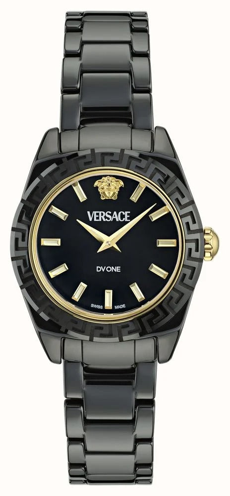 Versace DV One Mini Black Dial Black Steel Strap Watch for Women - VE9F00124 Buy Now By Versace