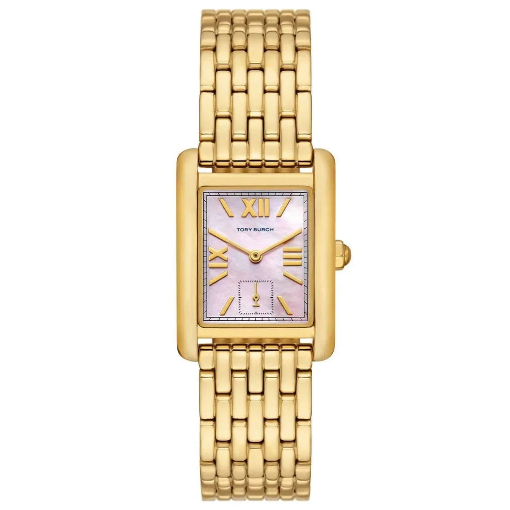 Tory Burch Eleanor Mother of Pearl Pink Dial Gold Steel Strap Watch for Women - TBW1077 Buy Now By Tory Burch