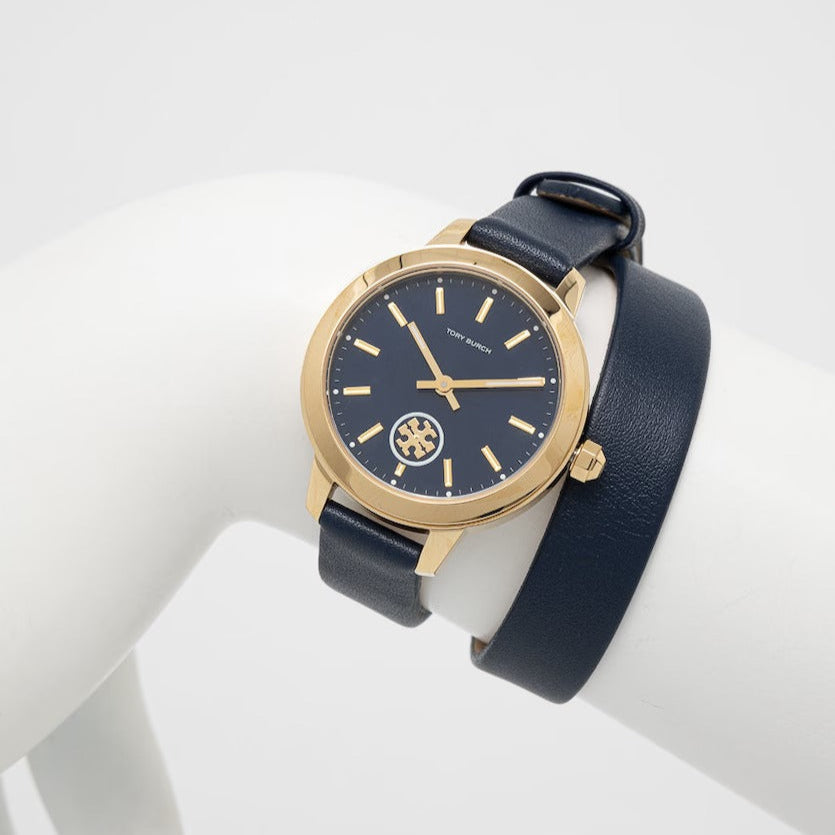 Tory Burch Collins Quartz Blue Dial Blue Leather Strap Watch for Women - TBW1303 Buy Now By Tory Burch