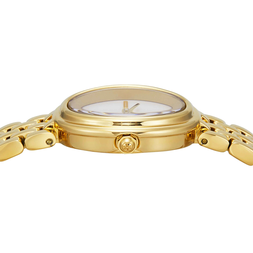 Tory Burch Oval White Dial Gold Steel Strap Watch for Women - TBW6032 Buy Now By Tory Burch
