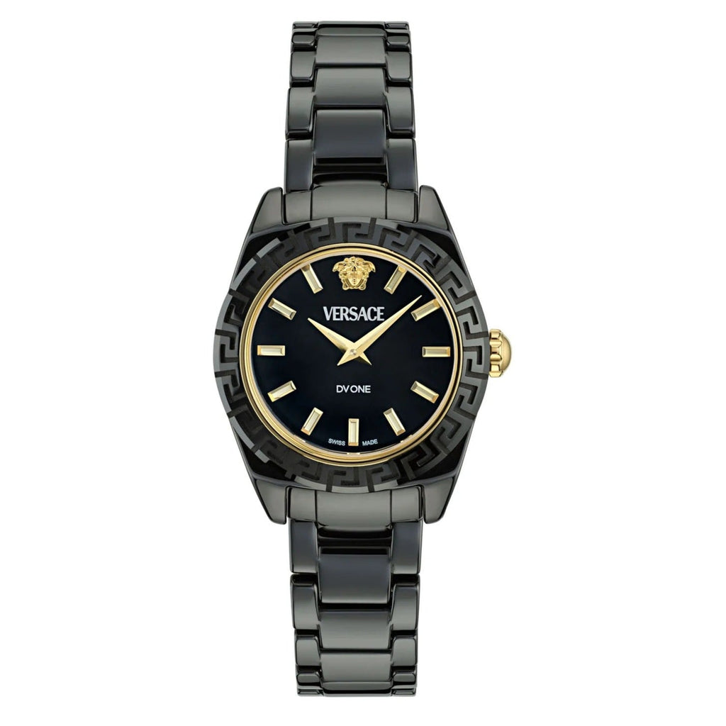 Versace DV One Mini Black Dial Black Steel Strap Watch for Women - VE9F00124 Buy Now By Versace