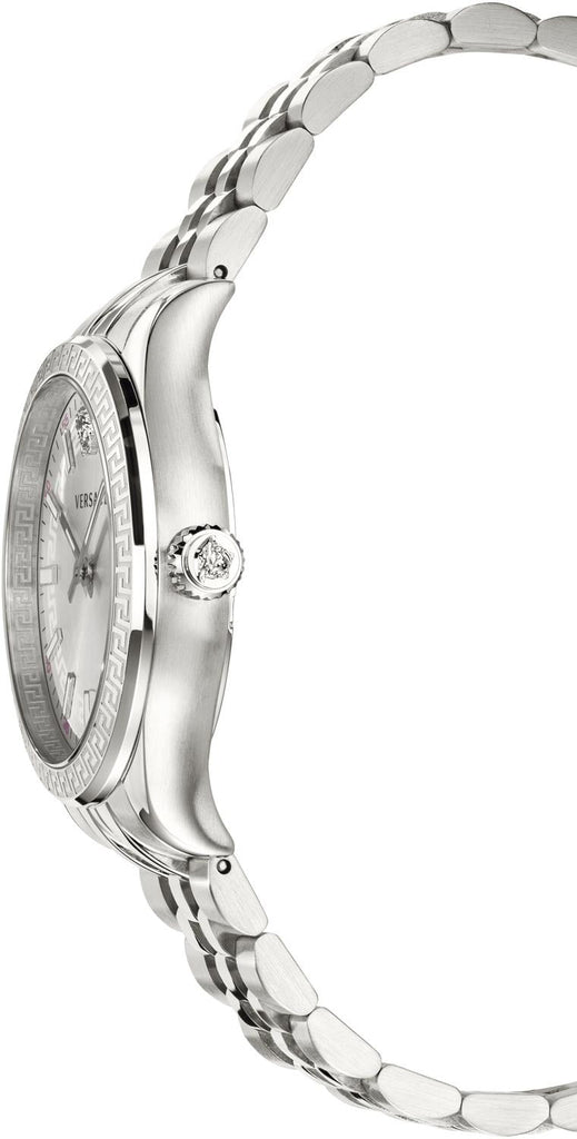 Versace Hellenyium Quartz White Dial Silver Steel Strap Watch for Women - VEHU00320 Buy Now By Versace