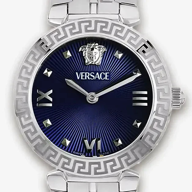 Versace Daphnis Analog Blue Dial Silver Steel Strap Watch for Women - VEOCA0124 Buy Now By Versace