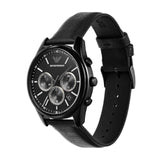 Emporio Armani Antonio Chronograph Black Dial Black Leather Strap Watch for Men - AR11583 Buy Now By Emporio Armani