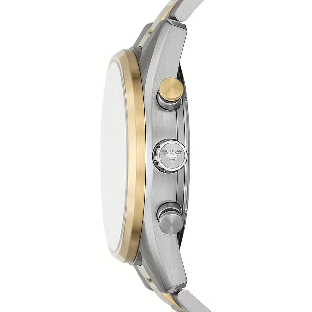 Emporio Armani Racer Chronograph Black Dial Two Tone Steel Strap Watch for Men - AR11678 Buy Now By Emporio Armani