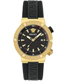 Versace Greca Logo Diver Quartz Black Dial Black Rubber Strap Watch for Men - VE8G00324 Buy Now By Versace