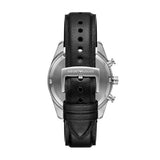 Emporio Armani Racer Chronograph Silver Dial Black Leather Strap Watch for Men - AR11677 Buy Now By Emporio Armani