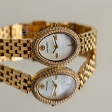 Tory Burch Oval Mother of Pearl Dial Gold Steel Strap Watch for Women - TBW6034 Buy Now By Tory Burch