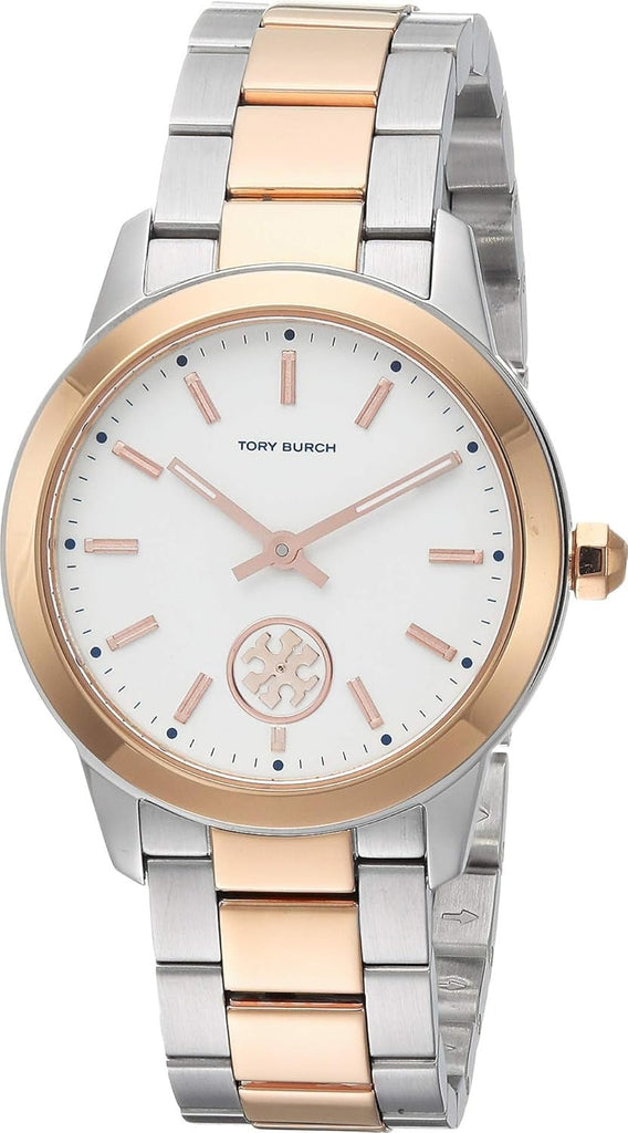 Tory Burch Collins White Dial Two Tone Steel Strap Watch for Women - TBW1305 Buy Now By Tory Burch
