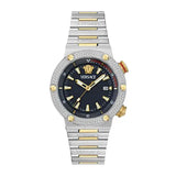 Versace Greca Logo Diver Quartz Black Dial Two Tone Steel Strap Watch for Men - VE8G00424 Buy Now By Versace