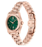 Emporio Armani Federica Analog Green Dial Rose Gold Steel Strap Watch for Women - AR11639 Buy Now By Emporio Armani