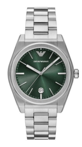 Emporio Armani Frederico Analog Green Dial Silver Steel Strap Watch for Men - AR11621 Buy Now By Emporio Armani