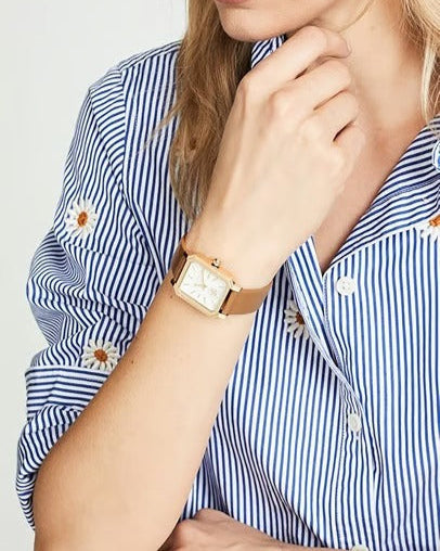 Tory Burch Robinson White Dial Brown Leather Strap Watch for Women - TBW1503 Buy Now By Tory Burch