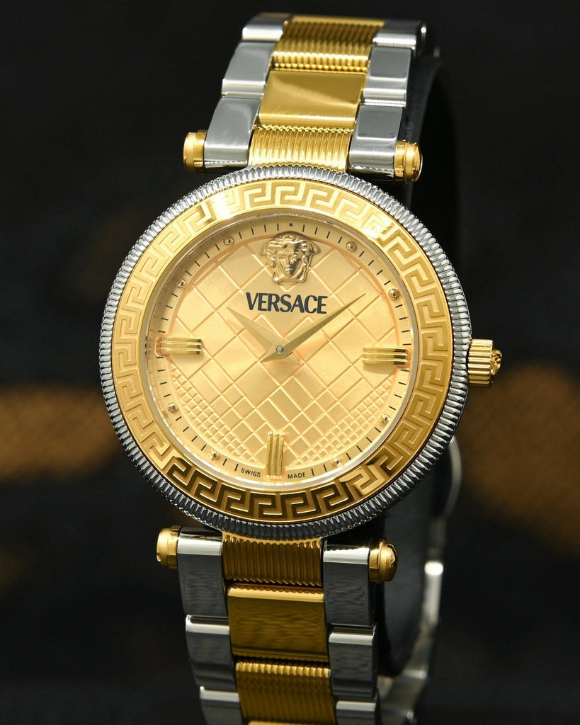 Versace Reve Analog Gold Dial Two Tone Steel Strap Watch for Women - VE8B00324 Buy Now By Versace