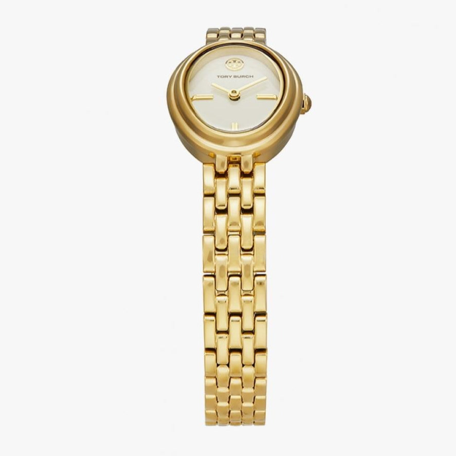 Tory Burch Oval White Dial Gold Steel Strap Watch for Women - TBW6032 Buy Now By Tory Burch