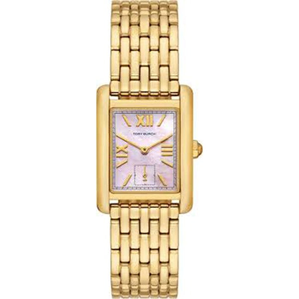 Tory Burch Eleanor Mother of Pearl Pink Dial Gold Steel Strap Watch for Women - TBW1077 Buy Now By Tory Burch