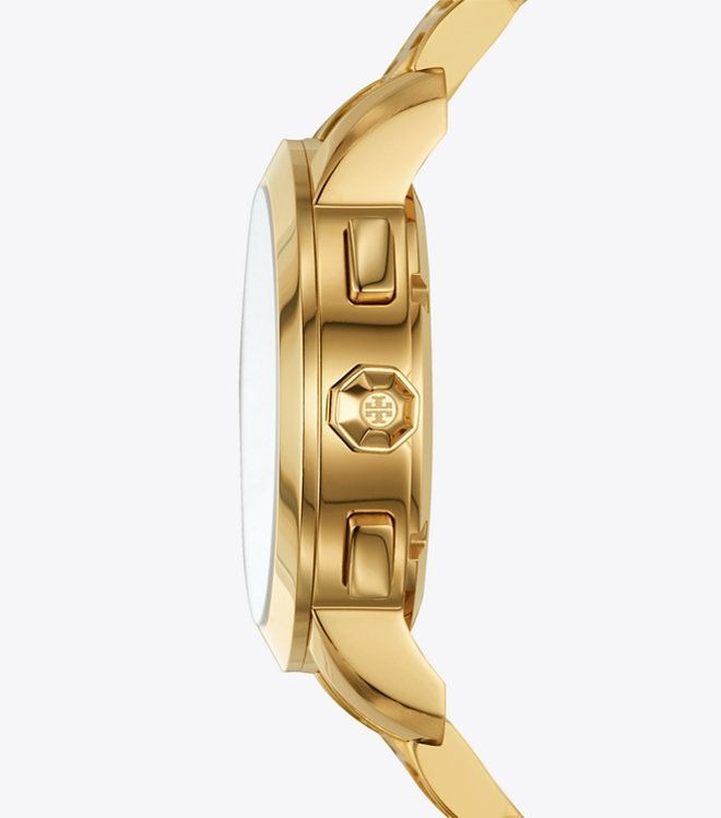 Tory Burch Classic Chronograph White Dial Gold Steel Strap Watch for Women - TBW1032 Buy Now By Tory Burch