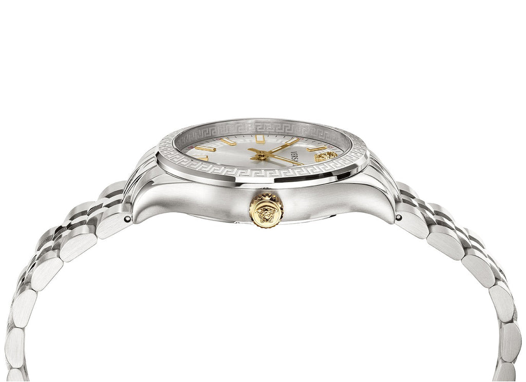 Versace Hellenyium Quartz White Dial Silver Steel Strap Watch for Women - VEHU00320 Buy Now By Versace