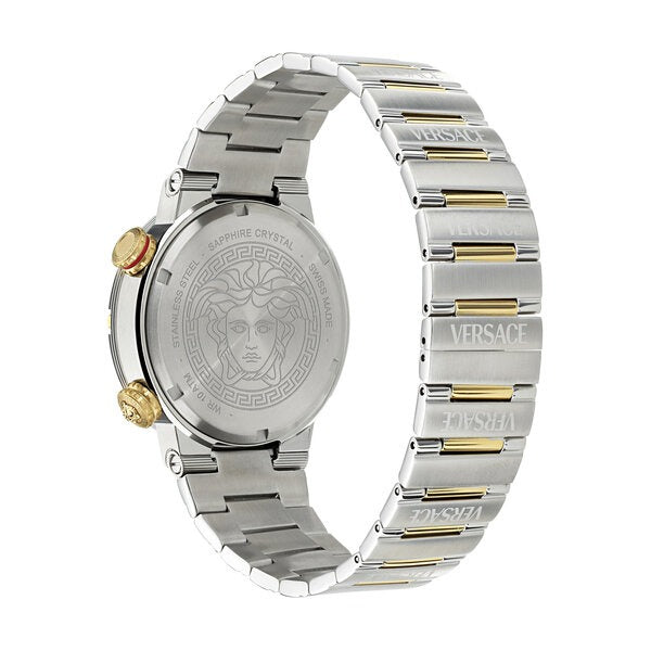 Versace Greca Logo Diver Quartz Black Dial Two Tone Steel Strap Watch for Men - VE8G00424 Buy Now By Versace