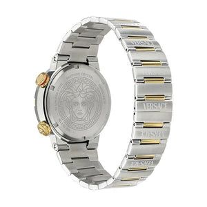 Versace Greca Logo Diver Quartz Black Dial Two Tone Steel Strap Watch for Men - VE8G00424 Buy Now By Versace